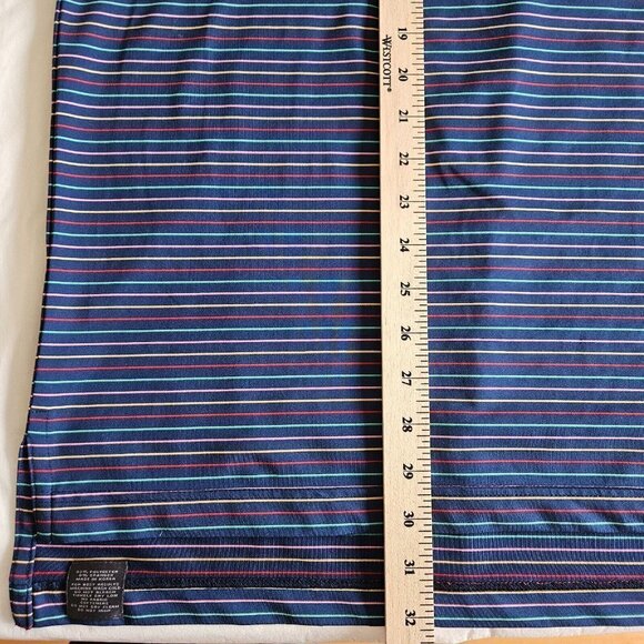 Turtleson golf polo navy striped short sleeve left chest embroidery button men L - Picture 8 of 12